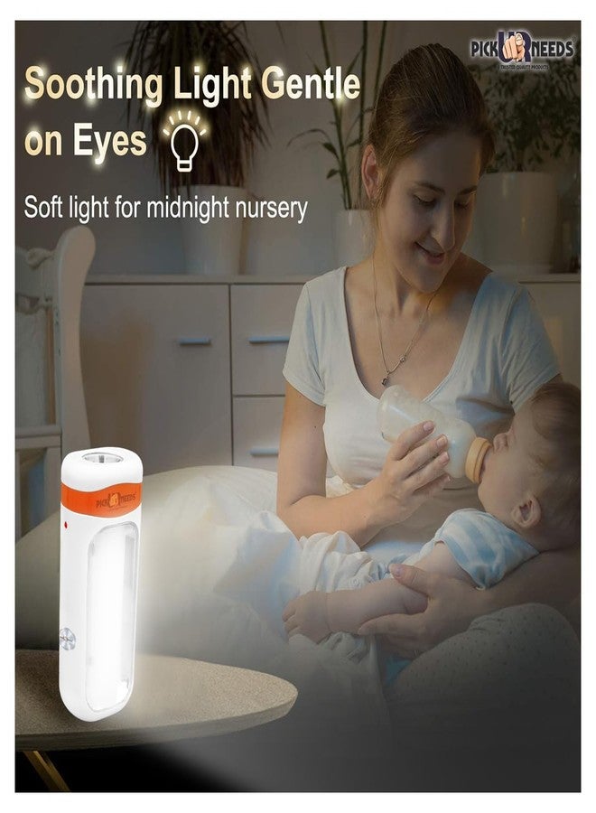 Pick Ur Needs Rechargeable Home Emergency Flash Light 2 Modes LED Floor Lantern Lamp Camping Light (Orange) - Image 5